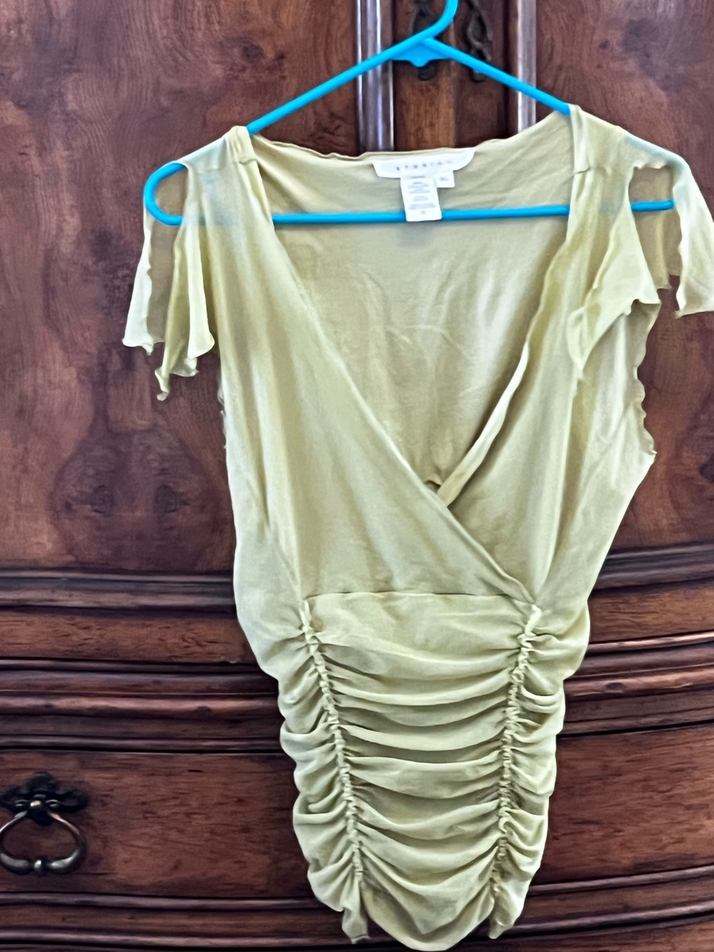 Y2K TOP SIZE XL: Lush Olive Green Knit Top with Subtle Texture/ by STUDIO M